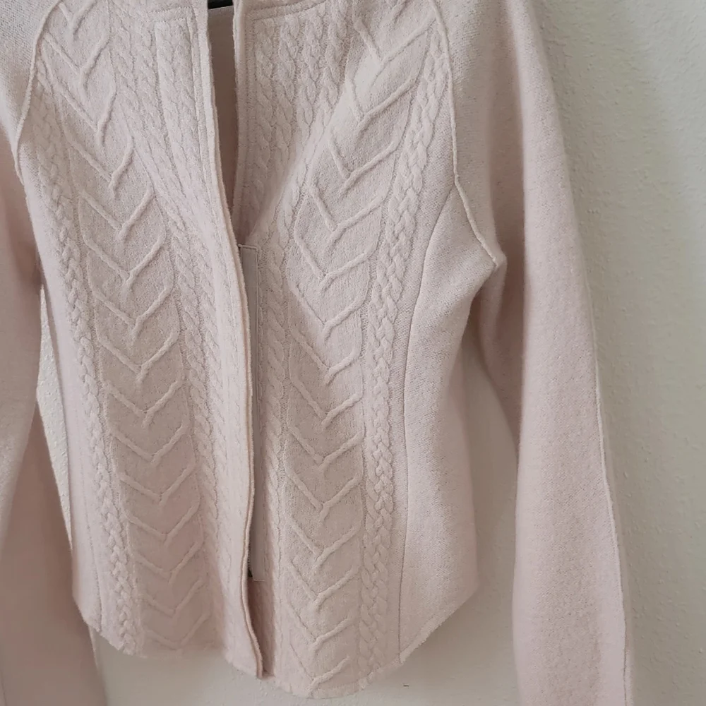 ANTHROPOLOGIE by KNITTED & KNOTTED CABLEKNIT BOILED WOOL BLAZER SIZE SMALL. - Picture 4 of 16